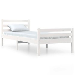 vidaXL Massivholzbett Weiß 75x190 cm