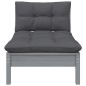 3-tlg. Garten-Lounge-Set mit Kissen Grau Kiefer Massivholz 3-tlg. Garten-Lounge-Set mit Kissen Grau Kiefer Massivholz