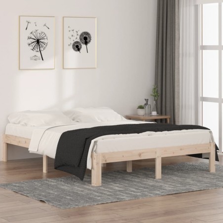 vidaXL Massivholzbett Kiefer 140x190 cm