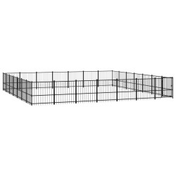 vidaXL Outdoor-Hundezwinger Stahl 46,1 m²