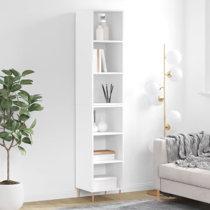 vidaXL Highboard Weiß 34,5x32,5x180 cm Holzwerkstoff vidaXL Highboard Weiß 34,5x32,5x180 cm Holzwerkstoff