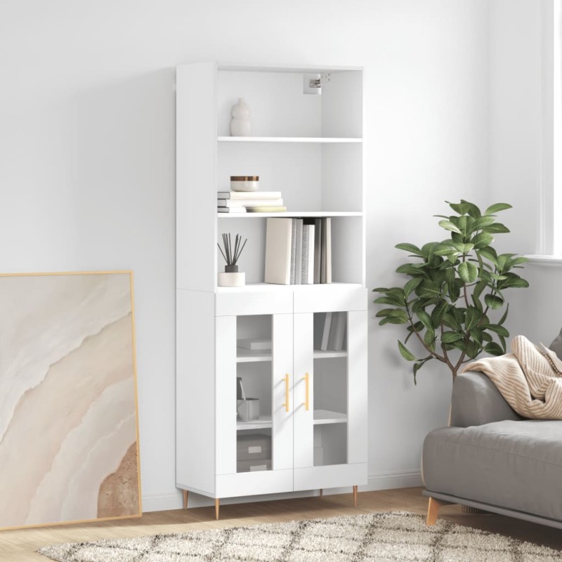 vidaXL Highboard Weiß 69,5x34x180 cm Holzwerkstoff vidaXL Highboard Weiß 69,5x34x180 cm Holzwerkstoff