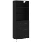 vidaXL Highboard Schwarz 69,5x34x180 cm Holzwerkstoff vidaXL Highboard Schwarz 69,5x34x180 cm Holzwerkstoff