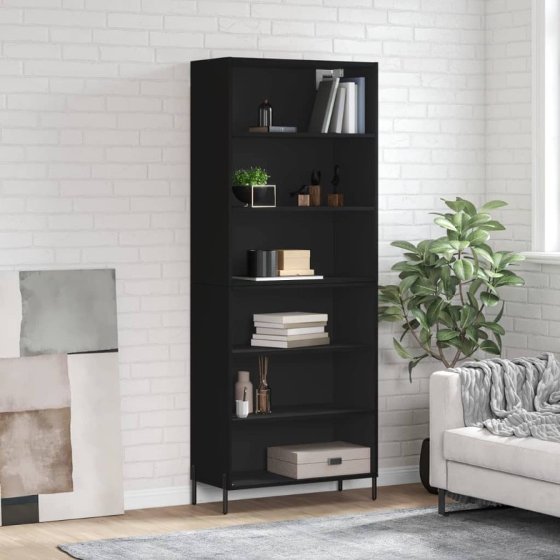 vidaXL Highboard Schwarz 69,5x32,5x180 cm Holzwerkstoff vidaXL Highboard Schwarz 69,5x32,5x180 cm Holzwerkstoff