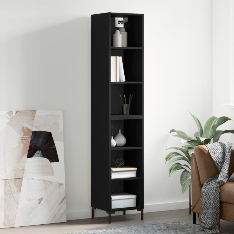 vidaXL Highboard Schwarz 34,5x32,5x180 cm Holzwerkstoff vidaXL Highboard Schwarz 34,5x32,5x180 cm Holzwerkstoff
