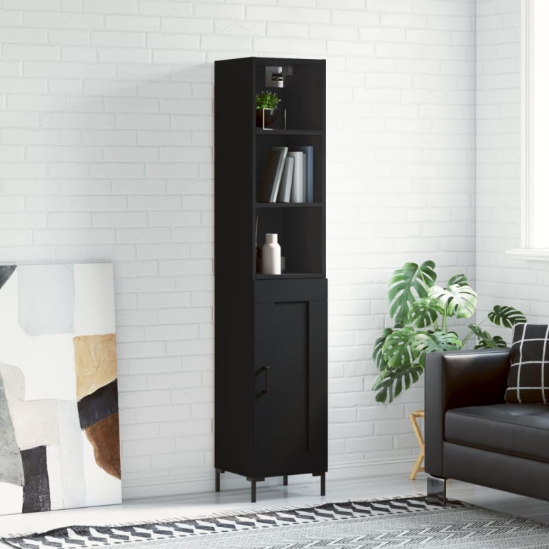vidaXL Highboard Schwarz 34,5x34x180 cm Holzwerkstoff vidaXL Highboard Schwarz 34,5x34x180 cm Holzwerkstoff