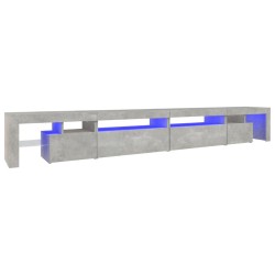 vidaXL TV-Schrank mit LED-Leuchten Betongrau 290x36,5x40 cm