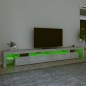 vidaXL TV-Schrank mit LED-Leuchten Betongrau 290x36,5x40 cm vidaXL TV-Schrank mit LED-Leuchten Betongrau 290x36,5x40 cm