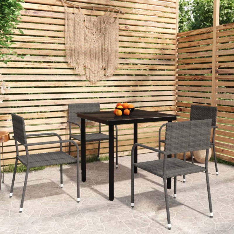 vidaXL 5-tlg. Garten-Essgruppe Grau vidaXL 5-tlg. Garten-Essgruppe Grau