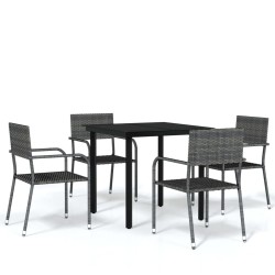 vidaXL 5-tlg. Garten-Essgruppe Grau