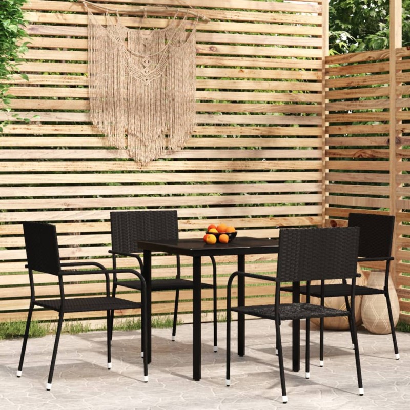 vidaXL 5-tlg. Garten-Essgruppe Schwarz vidaXL 5-tlg. Garten-Essgruppe Schwarz