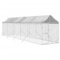 vidaXL Outdoor-Hundezwinger mit Dach Silbern 2x10x2,5 m Stahl Verzinkt vidaXL Outdoor-Hundezwinger mit Dach Silbern 2x10x2,5 m Stahl Verzinkt