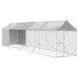 vidaXL Outdoor-Hundezwinger mit Dach Silbern 2x10x2,5 m Stahl Verzinkt vidaXL Outdoor-Hundezwinger mit Dach Silbern 2x10x2,5 m Stahl Verzinkt