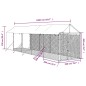 vidaXL Outdoor-Hundezwinger mit Dach Silbern 2x10x2,5 m Stahl Verzinkt vidaXL Outdoor-Hundezwinger mit Dach Silbern 2x10x2,5 m Stahl Verzinkt