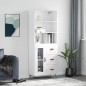 vidaXL Highboard Hochglanz-Weiß 69,5x34x180 cm Holzwerkstoff vidaXL Highboard Hochglanz-Weiß 69,5x34x180 cm Holzwerkstoff