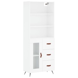 vidaXL Highboard Hochglanz-Weiß 69,5x34x180 cm Holzwerkstoff
