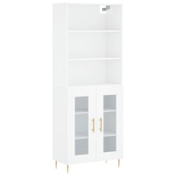 vidaXL Highboard Hochglanz-Weiß 69,5x34x180 cm Holzwerkstoff