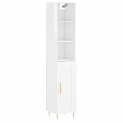 vidaXL Highboard Hochglanz-Weiß 34,5x34x180 cm Holzwerkstoff