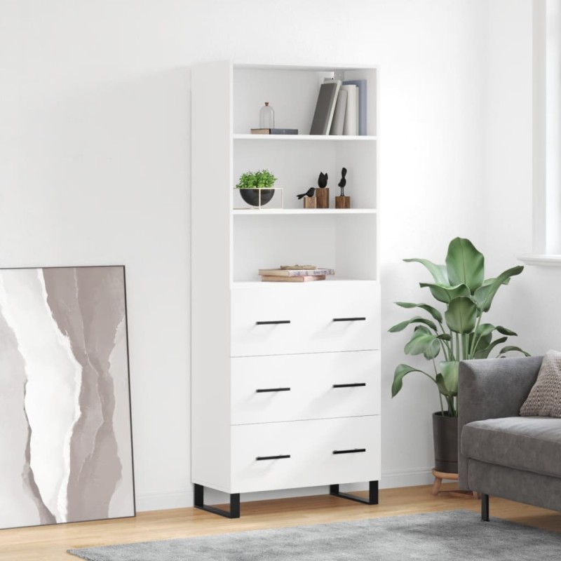 vidaXL Highboard Weiß 69,5x34x180 cm Holzwerkstoff vidaXL Highboard Weiß 69,5x34x180 cm Holzwerkstoff
