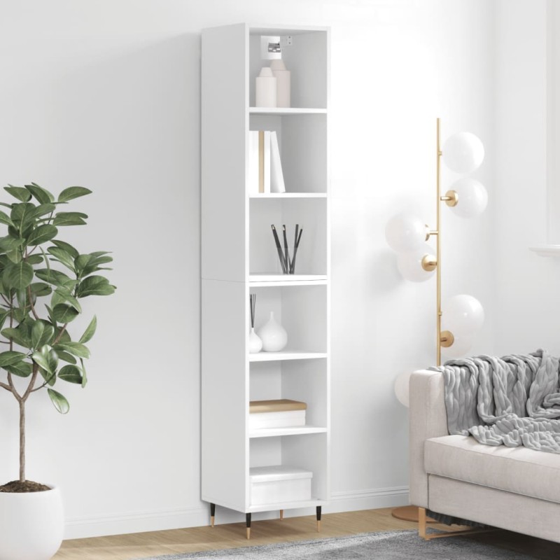 vidaXL Highboard Weiß 34,5x32,5x180 cm Holzwerkstoff vidaXL Highboard Weiß 34,5x32,5x180 cm Holzwerkstoff