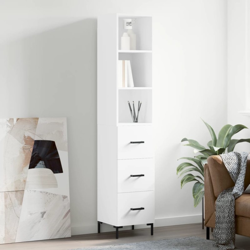 vidaXL Highboard Weiß 34,5x34x180 cm Holzwerkstoff vidaXL Highboard Weiß 34,5x34x180 cm Holzwerkstoff
