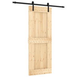 vidaXL Schiebetür mit Beschlag 80x210 cm Massivholz Kiefer