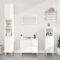 vidaXL Badschrank Hochglanz-Weiß 30x30x190 cm Holzwerkstoff