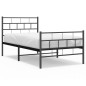vidaXL Bettgestell mit Kopf- und Fußteil Metall Schwarz 100x190 cm vidaXL Bettgestell mit Kopf- und Fußteil Metall Schwarz 100x190 cm