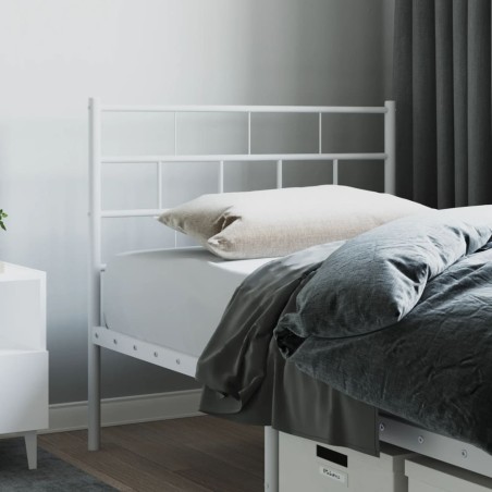 vidaXL Kopfteil Metall Weiß 90 cm