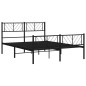 vidaXL Bettgestell mit Kopf- und Fußteil Metall Schwarz 150x200 cm vidaXL Bettgestell mit Kopf- und Fußteil Metall Schwarz 150x200 cm