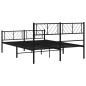 vidaXL Bettgestell mit Kopf- und Fußteil Metall Schwarz 150x200 cm vidaXL Bettgestell mit Kopf- und Fußteil Metall Schwarz 150x200 cm