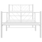 vidaXL Bettgestell mit Kopf- und Fußteil Metall Weiß 100x190 cm vidaXL Bettgestell mit Kopf- und Fußteil Metall Weiß 100x190 cm