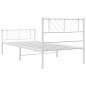 vidaXL Bettgestell mit Kopf- und Fußteil Metall Weiß 100x190 cm vidaXL Bettgestell mit Kopf- und Fußteil Metall Weiß 100x190 cm
