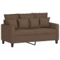 vidaXL 2-tlg. Sofagarnitur mit Kissen Braun Stoff vidaXL 2-tlg. Sofagarnitur mit Kissen Braun Stoff