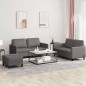 vidaXL 3-tlg. Sofagarnitur mit Kissen Grau Kunstleder vidaXL 3-tlg. Sofagarnitur mit Kissen Grau Kunstleder