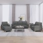 vidaXL 4-tlg. Sofagarnitur mit Kissen Dunkelgrau Stoff vidaXL 4-tlg. Sofagarnitur mit Kissen Dunkelgrau Stoff