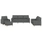vidaXL 4-tlg. Sofagarnitur mit Kissen Dunkelgrau Stoff vidaXL 4-tlg. Sofagarnitur mit Kissen Dunkelgrau Stoff