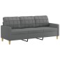 vidaXL 4-tlg. Sofagarnitur mit Kissen Dunkelgrau Stoff vidaXL 4-tlg. Sofagarnitur mit Kissen Dunkelgrau Stoff