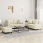 vidaXL 3-tlg. Sofagarnitur mit Kissen Creme Kunstleder vidaXL 3-tlg. Sofagarnitur mit Kissen Creme Kunstleder