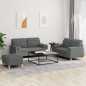 vidaXL 3-tlg. Sofagarnitur mit Kissen Dunkelgrau Stoff vidaXL 3-tlg. Sofagarnitur mit Kissen Dunkelgrau Stoff