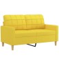 vidaXL 3-tlg. Sofagarnitur mit Kissen Hellgelb Stoff vidaXL 3-tlg. Sofagarnitur mit Kissen Hellgelb Stoff