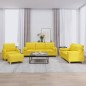vidaXL 4-tlg. Sofagarnitur mit Kissen Hellgelb Stoff vidaXL 4-tlg. Sofagarnitur mit Kissen Hellgelb Stoff