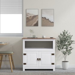 vidaXL TV-Schrank Mexiko-Stil Kiefernholz Weiß 80x43x78 cm