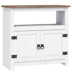 vidaXL TV-Schrank Mexiko-Stil Kiefernholz Weiß 80x43x78 cm