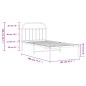 vidaXL Bettgestell mit Kopfteil Metall Weiß 100x190 cm vidaXL Bettgestell mit Kopfteil Metall Weiß 100x190 cm