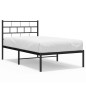 vidaXL Bettgestell mit Kopfteil Metall Schwarz 80x200 cm vidaXL Bettgestell mit Kopfteil Metall Schwarz 80x200 cm