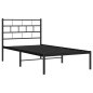 vidaXL Bettgestell mit Kopfteil Metall Schwarz 80x200 cm vidaXL Bettgestell mit Kopfteil Metall Schwarz 80x200 cm