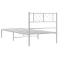 vidaXL Bettgestell mit Kopfteil Metall Weiß 90x200 cm vidaXL Bettgestell mit Kopfteil Metall Weiß 90x200 cm