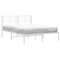 vidaXL Bettgestell mit Kopfteil Metall Weiß 140x190 cm vidaXL Bettgestell mit Kopfteil Metall Weiß 140x190 cm