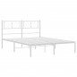 vidaXL Bettgestell mit Kopfteil Metall Weiß 140x190 cm vidaXL Bettgestell mit Kopfteil Metall Weiß 140x190 cm
